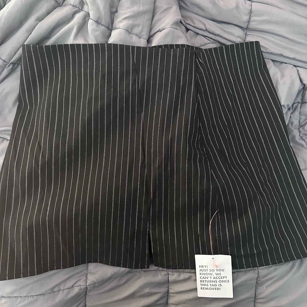 Black Pinstripe Asos Mini Skirt